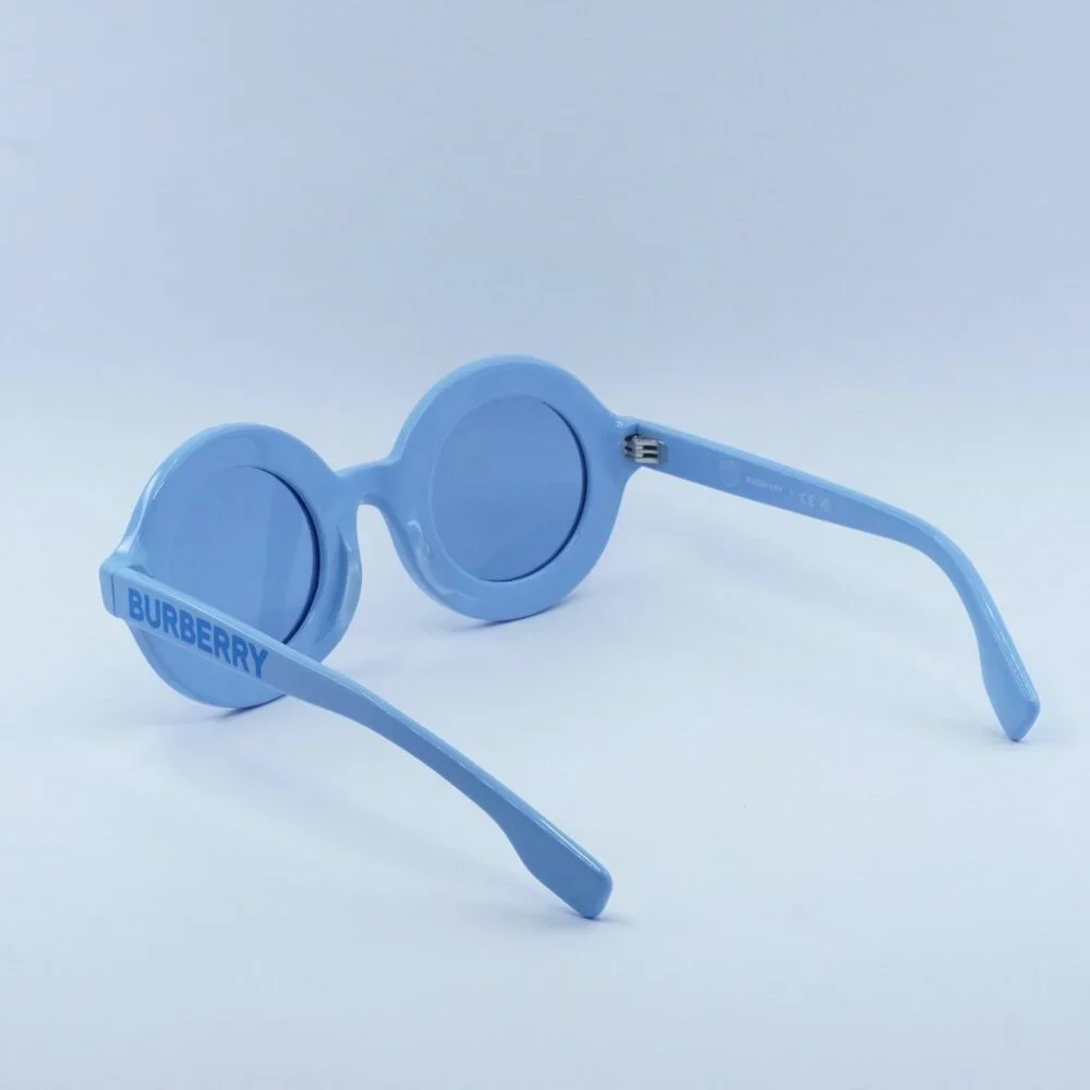 Burberry Kids JB4386 404572 Sunglasses Azure Round Frame, Light Blue Lenses